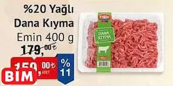 EMİN %20 YAĞLI DANA KIYMA 400 G EMİN %20 YAĞLI DANA KIYMA 400 G